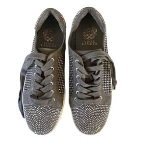 Vince Camuto sneakers tennis shoes- leather uppers with rhinestones - size 8